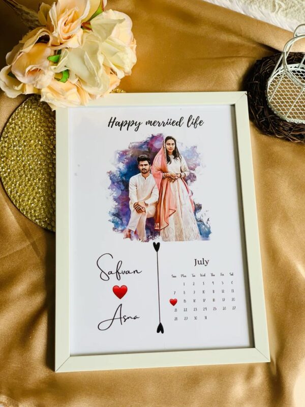 Customized Wedding Photo Frame with Calendar