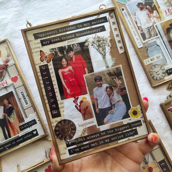 Vintage Personalised Glass Photo Frame For Couple | Custom Wedding & Couple Gift